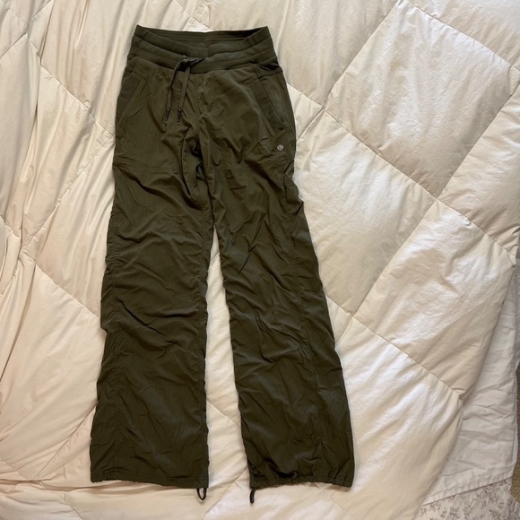 COPY - Lululemon Dance Studio pants lined Army Green 2 Full Length Cinched hem - Picture 4 of 15